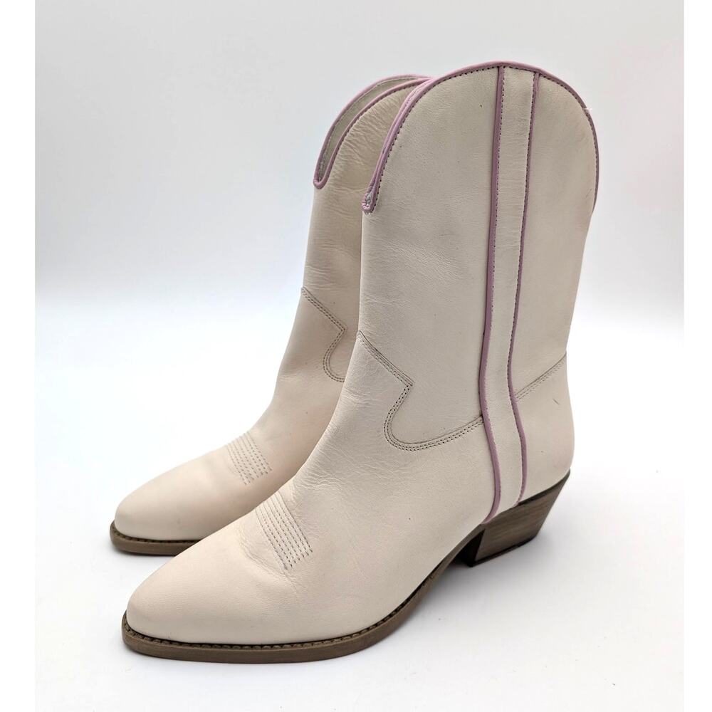 Free People Borderline Western Boots Pointed Toe Women's Plaster Sz US6.5 EU36.5